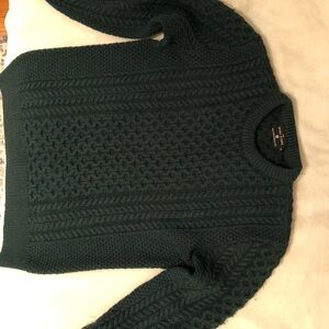 Dark Green Cable Knit Sweater